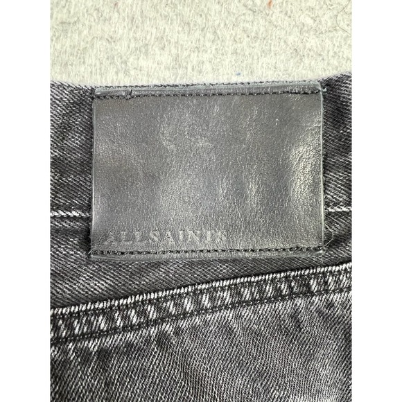 AllSaints Crow Pistol Jeans Mens 32x30 Charcoal Gray Skinny Fit Button Fly Denim - Picture 3 of 12